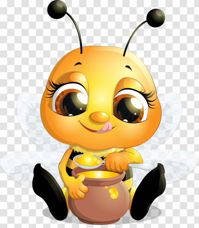 Bee Euclidean Vector Illustration - Ladybird - Drink Honey Bees Transparent PNG