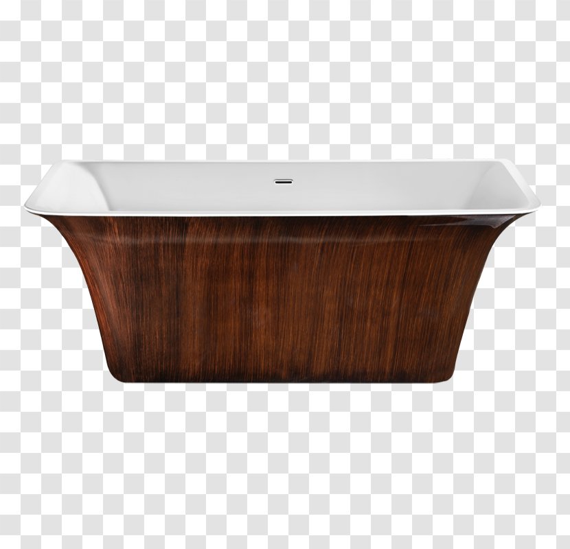Rectangle Bathroom Bathtub - Sink - Brown Wood Transparent PNG