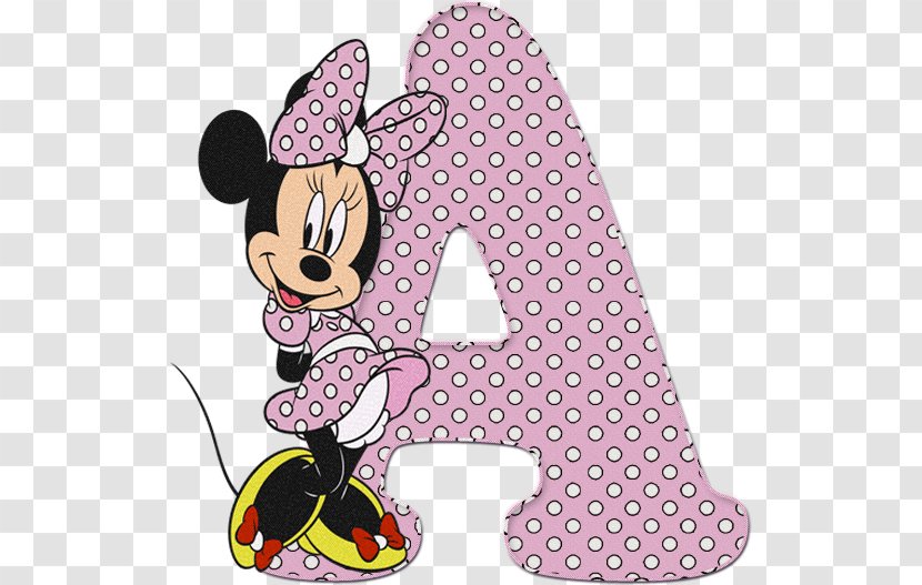 Minnie Mouse Mickey Polka Dot Alphabet - Shoe Transparent PNG