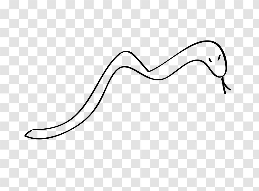 Black And White Line Art Snake Clip - Calligraphy Transparent PNG