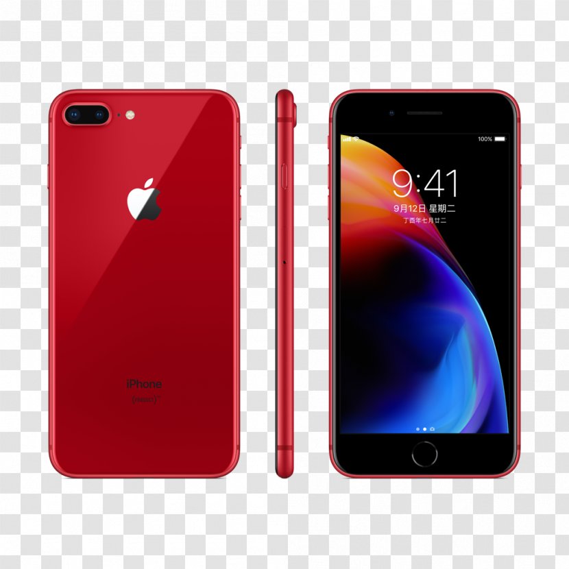 IPhone 7 Product Red Apple Smartphone - Electronic Device - Iphone 8 Plus Transparent PNG