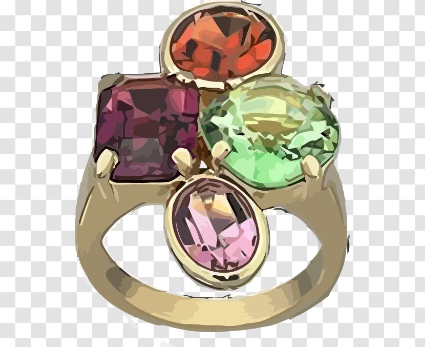 Ring Gemstone Amethyst Gold - Vector Rings Transparent PNG