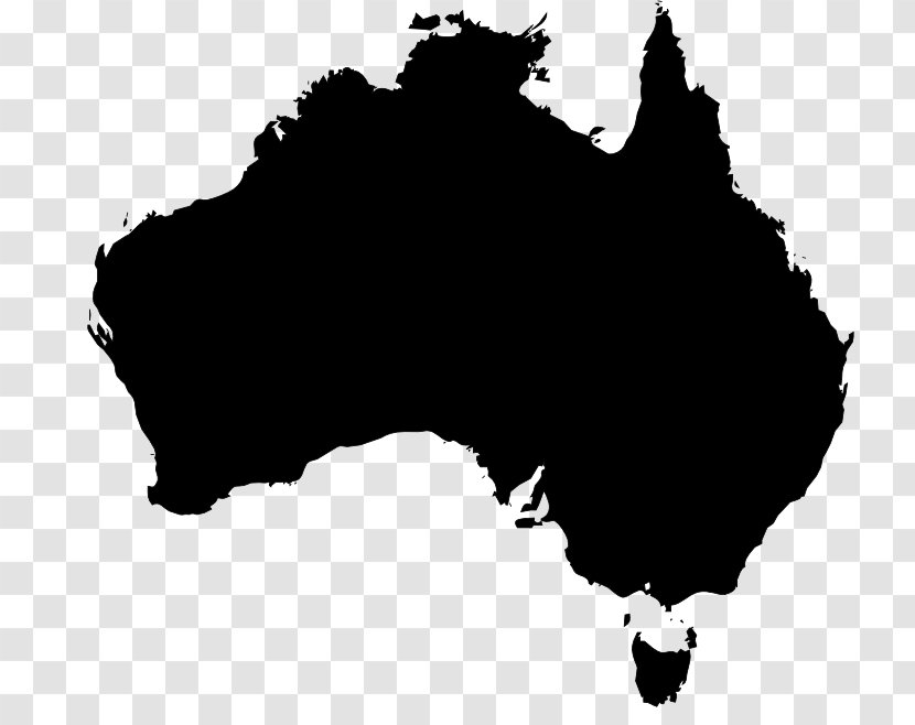 Australia World Map Clip Art - Black Transparent PNG