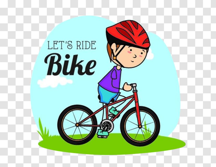 Cycling Bicycle Child Illustration - Cartoon - Cute Kids Riding A Bike Transparent PNG