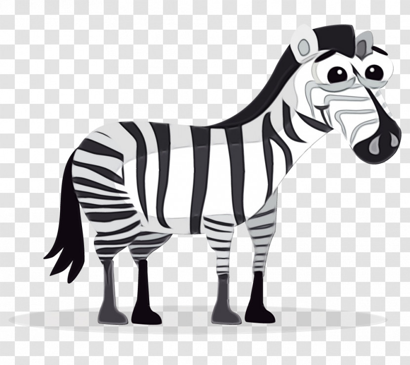 Zebra Animal Figure Cartoon Wildlife Black-and-white Transparent PNG