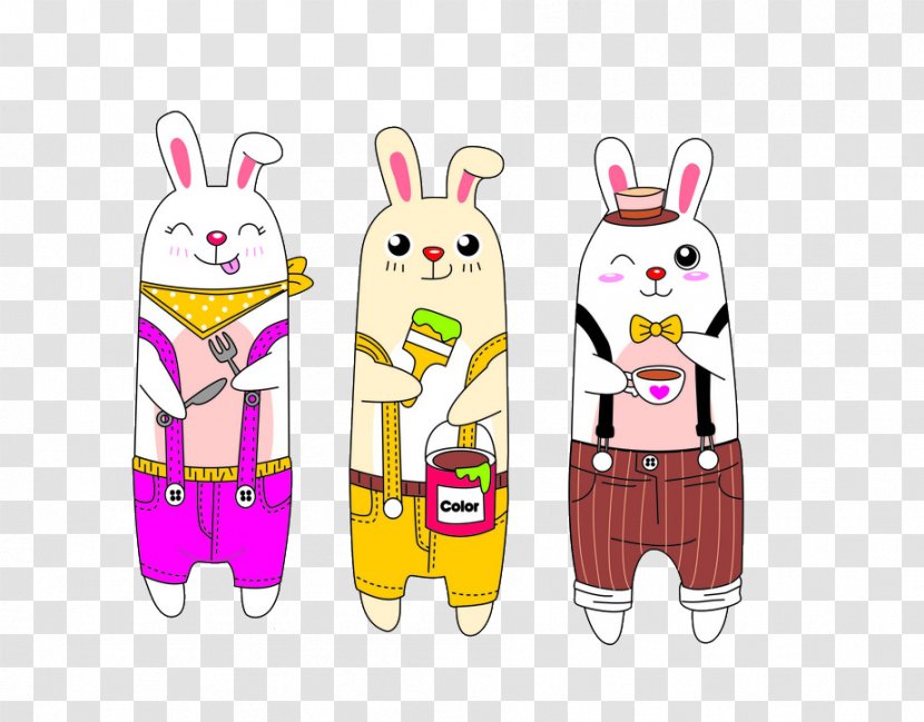 Cuteness Cartoon - Poster - Rabbit-shaped Bookmark Transparent PNG