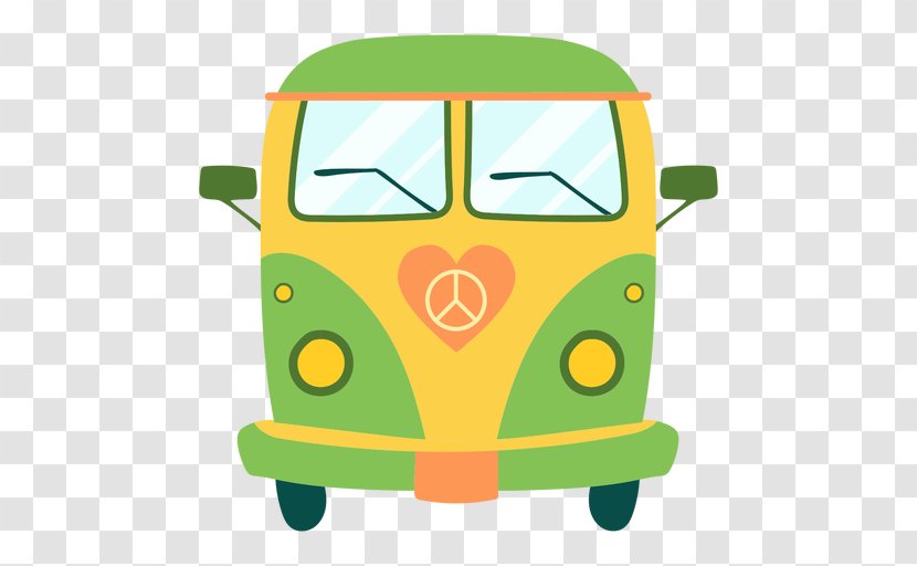 Clip Art Image Hippie Drawing - Vehicle - Green Transparent PNG