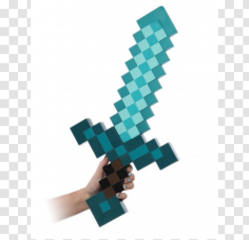ThinkGeek Minecraft Next Generation Diamond Sword Foam PickAxe Larp Swords - Thinkgeek - Pickaxe Transparent PNG