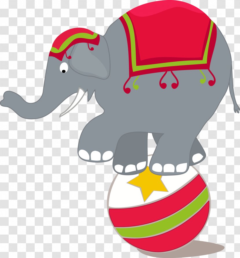 Asian Elephant Circus Clip Art - Red - Motif Transparent PNG