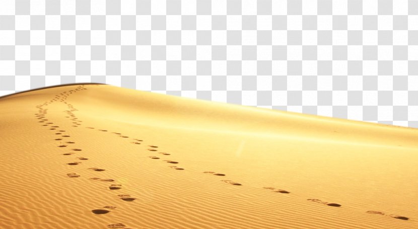 Yellow Material Angle Font - Beach Footprints Transparent PNG