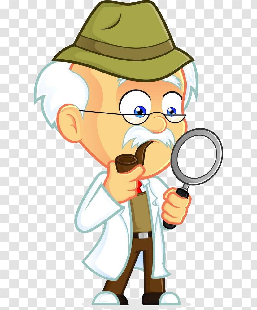Professor Cartoon Royalty-free Clip Art - Flower - Smoking The Old Man With A Magnifying Glass Transparent PNG