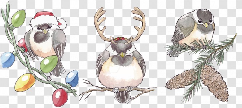 Vector Christmas Little Sparrow - Lamp Transparent PNG