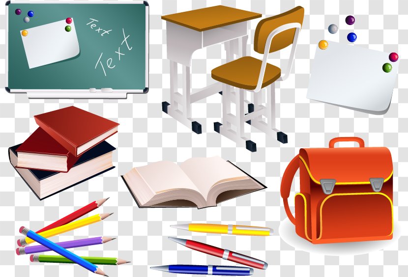 School Supplies Clip Art - Table - Students Vector Material, Eps Format Transparent PNG