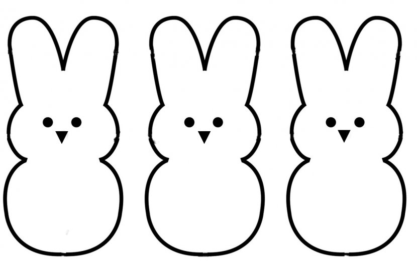 Peeps Coloring Book Marshmallow Candy Clip Art - Domestic Rabbit - Bunny Outline Transparent PNG