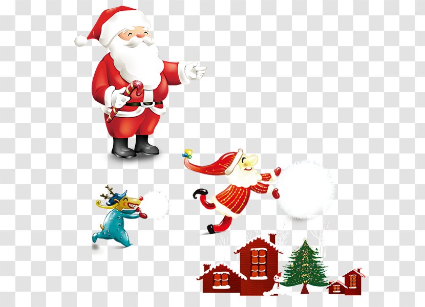 Santa Claus Christmas Stocking Gift - And Reindeer Transparent PNG