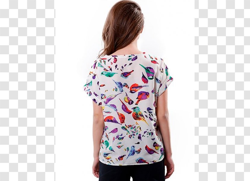 T-shirt Blouse Sleeve Chiffon Bird - Lace - T Shirt Prints Transparent PNG