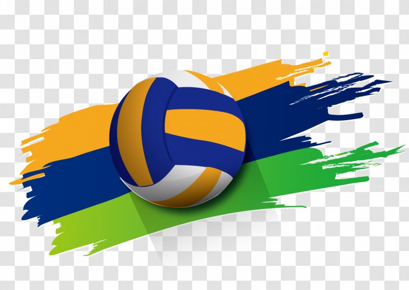 Beach Volleyball Sport Poster - Yellow - Vector Transparent PNG