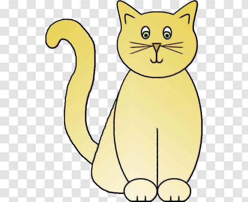 Cat Cartoon Small To Medium-sized Cats White Clip Art - Paint - Whiskers Tail Transparent PNG