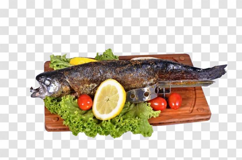 Pacific Saury Barbecue Grilling Fish Dish - Garnish Transparent PNG