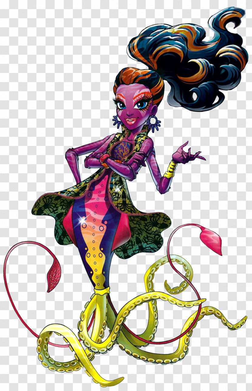 Monster High Great Scarrier Reef Down Under Ghouls Posea Frankie Stein - Fictional Character - Mermaid Goddess Headdress Transparent PNG