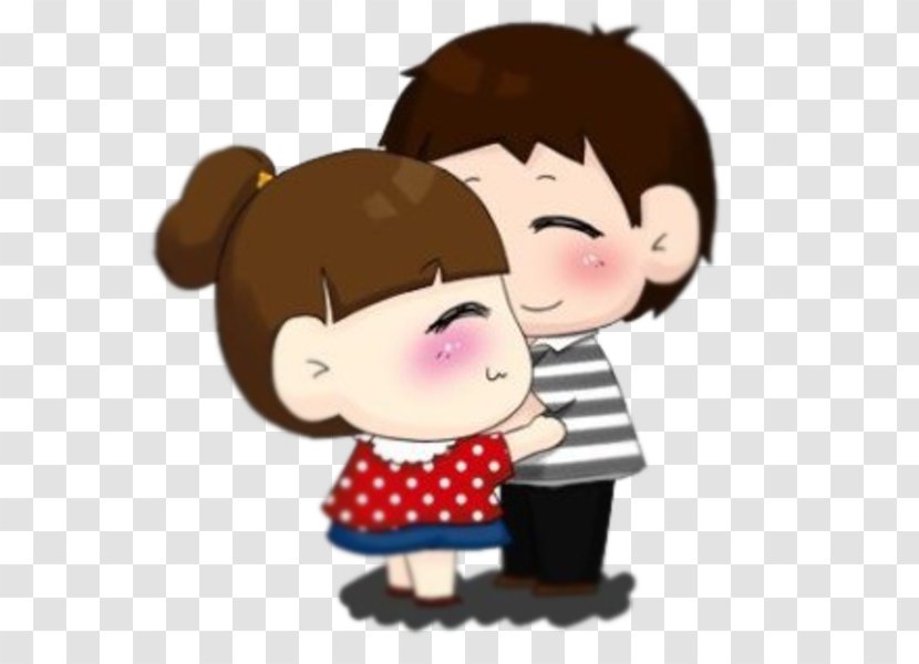 Love Cartoon Couple Hug Illustration - Frame - Hugging Transparent PNG