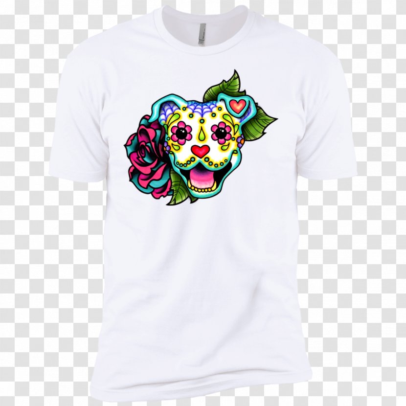 American Pit Bull Terrier Calavera Staffordshire T-shirt - Day Of The Dead - Pitbull Transparent PNG