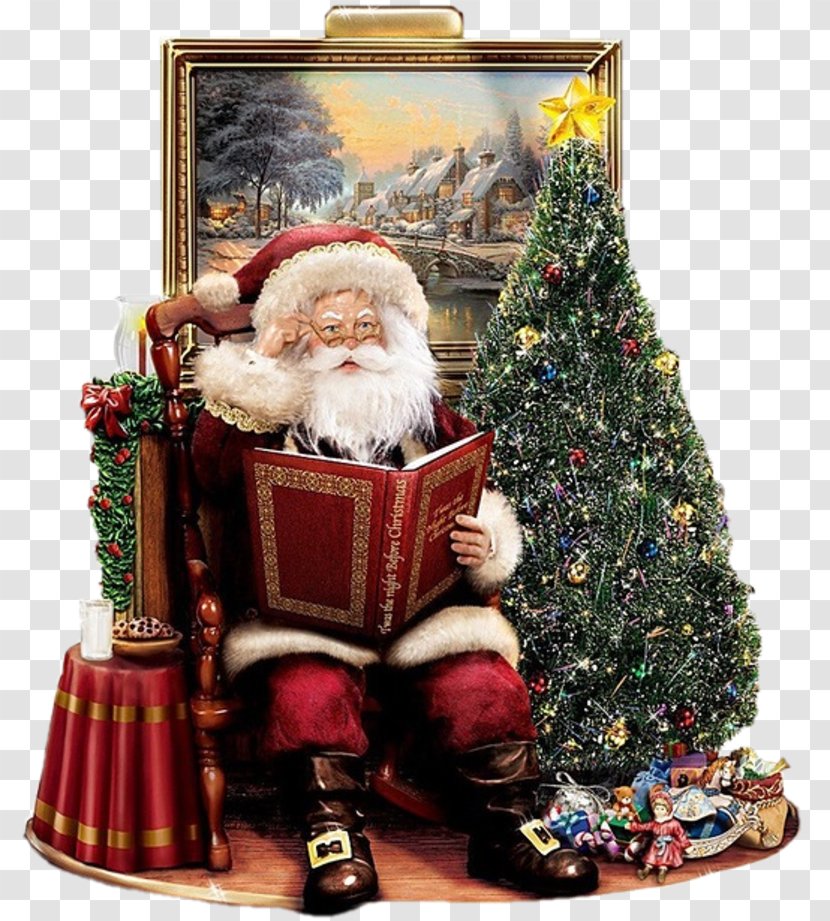 Santa Claus Denslow's Night Before Christmas Bradford Exchange Day Sculpture Transparent PNG