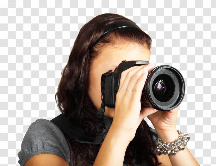 Camera Photographer Photography - Cartoon - Young Female Taking Photos Transparent PNG