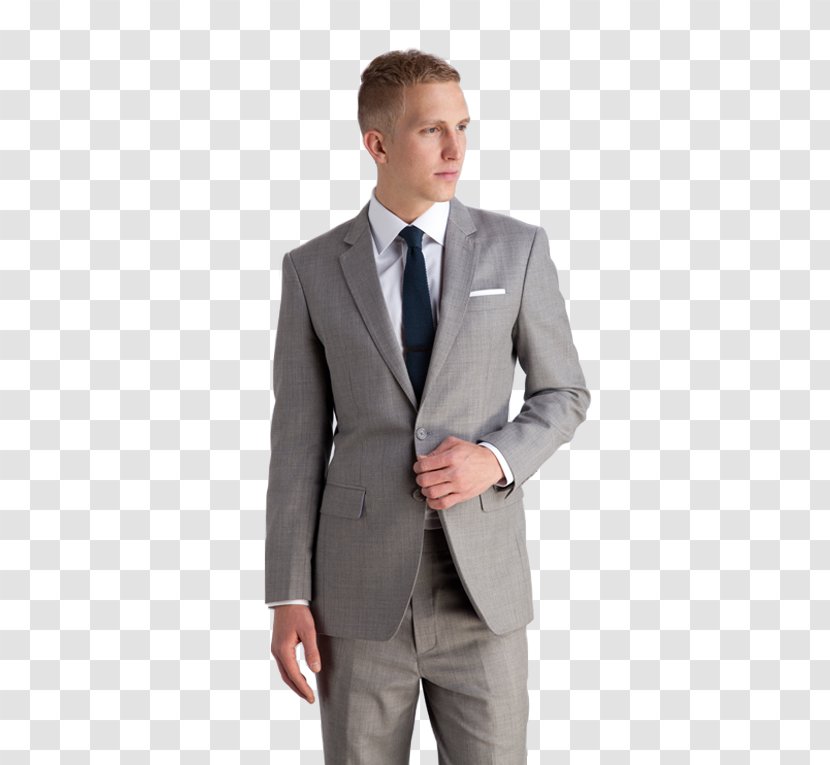 Light Grey Tuxedo M. Business - Gray Suit Transparent PNG