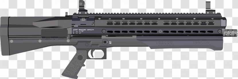 UTAS UTS-15 Pump Action Bullpup Shotgun Kel-Tec KSG - Cartoon - Hand Gun Transparent PNG