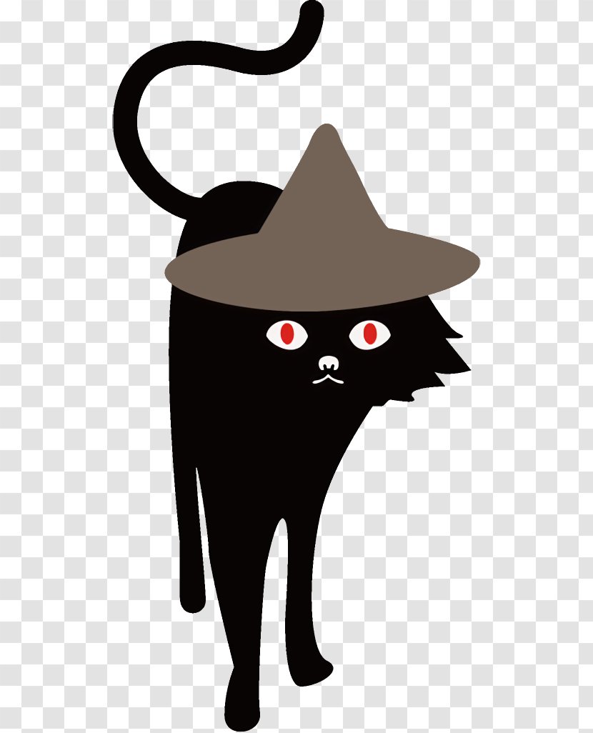 Black Cat Halloween - Hat - Small To Mediumsized Cats Whiskers Transparent PNG
