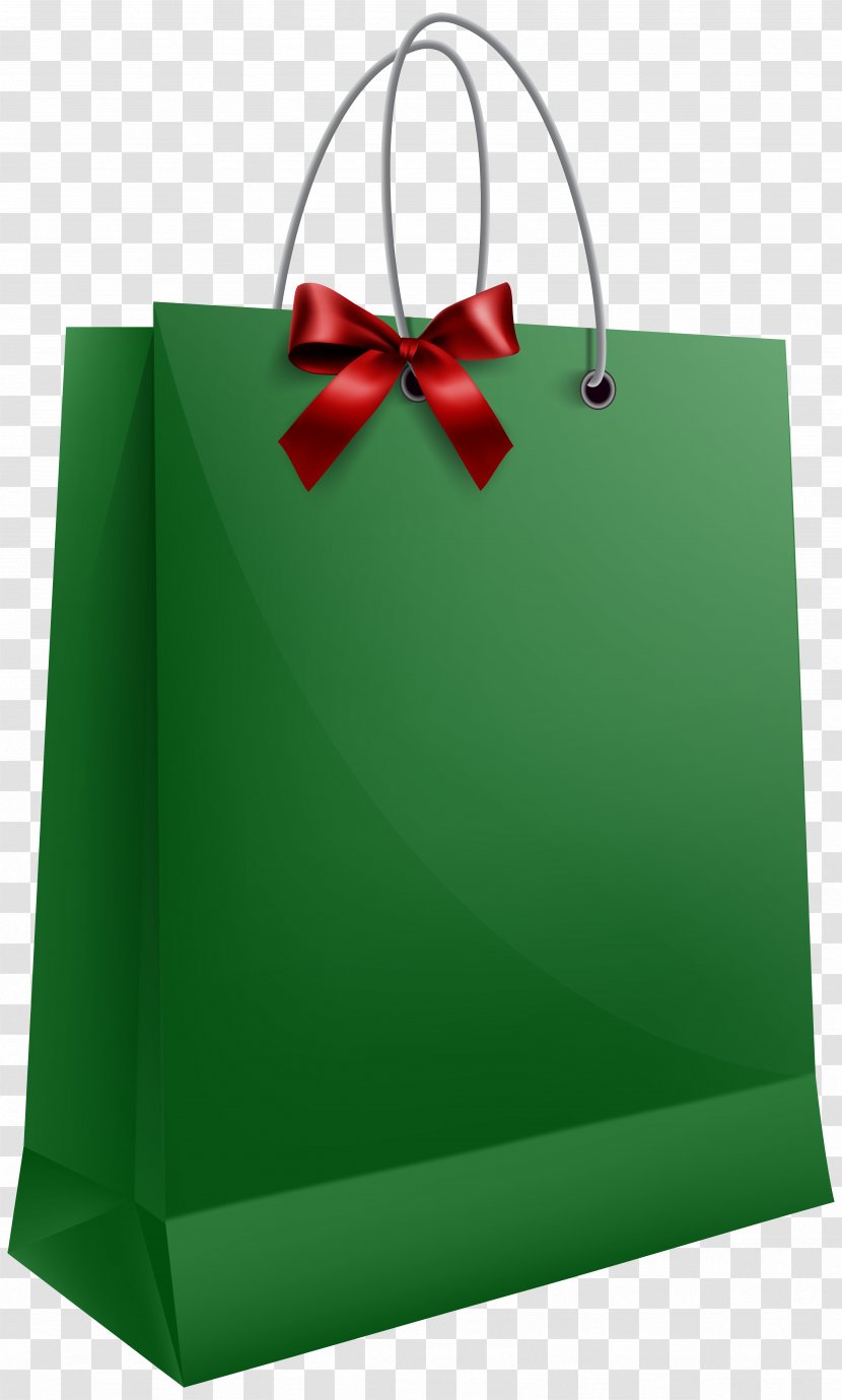 Santa Claus Gift Bag Clip Art - Green Present Cliparts Transparent PNG