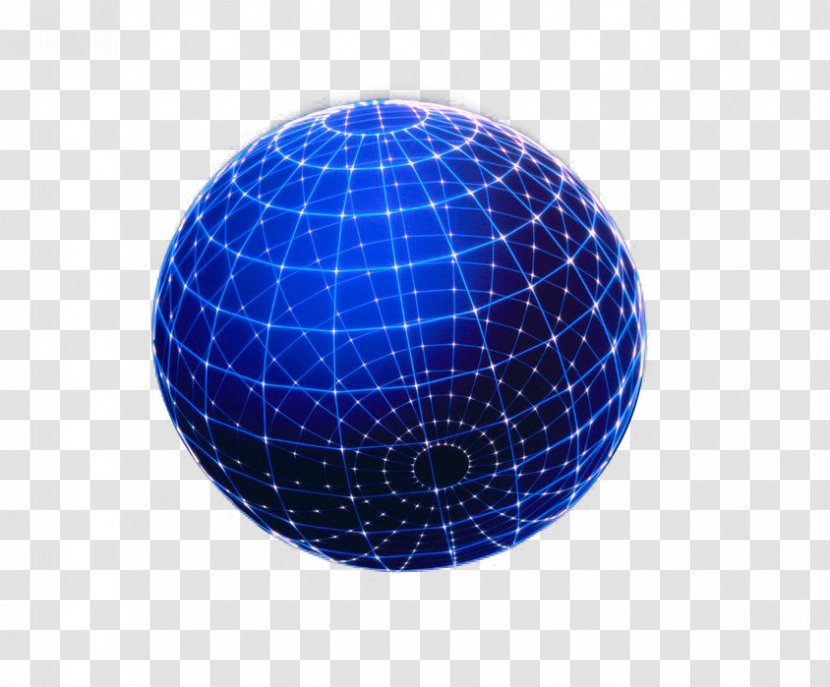 Roundball Geometry Light Sphere - Globe - Blue Ball Of Science And Technology Transparent PNG