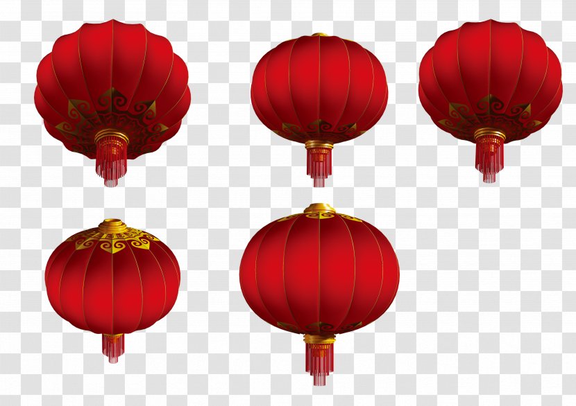 Lantern Red Mid-Autumn Festival - Chinese New Year - Multi-angle Lanterns Transparent PNG