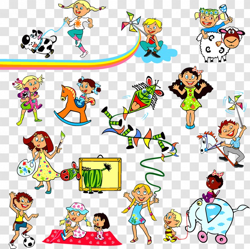 Child Cartoon Icon - Artwork - Children Playing Illustration Transparent PNG