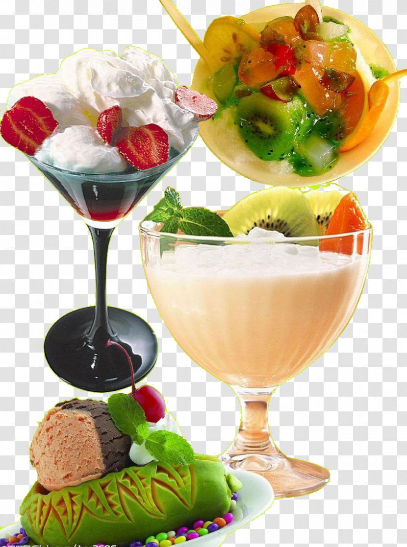 Ice Cream Cocktail Fruit Salad - Dessert - Cup Transparent PNG