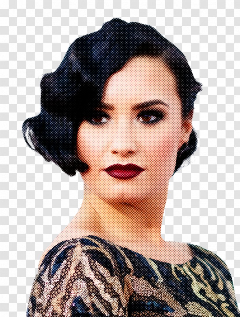 Demi Lovato Finger Wave Hairstyle Bob Cut - Lace Wig - Step Cutting Makeover Transparent PNG
