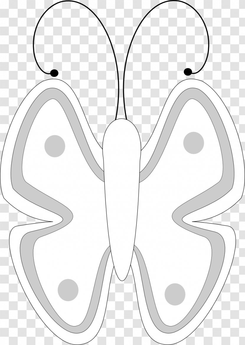 Butterfly Black And White Line Art Drawing Clip - Silhouette Transparent PNG