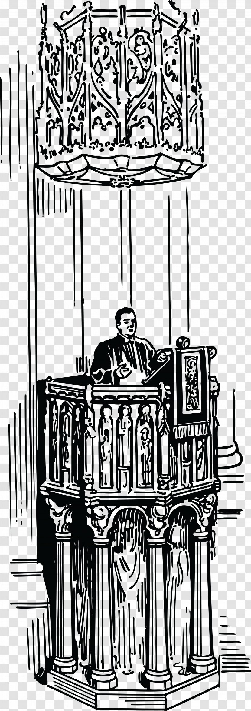 Bible Clip Art Preacher Pulpit Clergy - Minister - Church Transparent PNG