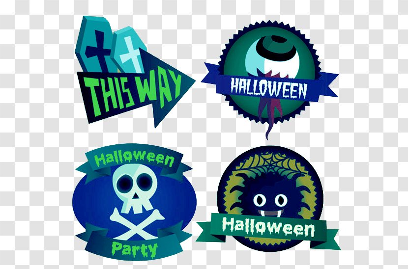 Halloween Sticker Label - Logo - Horror Icon Labels Transparent PNG
