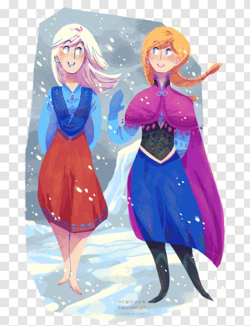 Anna Elsa The Snow Queen Kristoff Frozen - Watercolor Transparent PNG