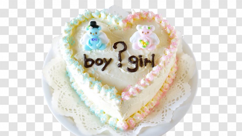 Sugar Cake Cream Pie Cupcake Gender Reveal - Torte - Heart Transparent PNG