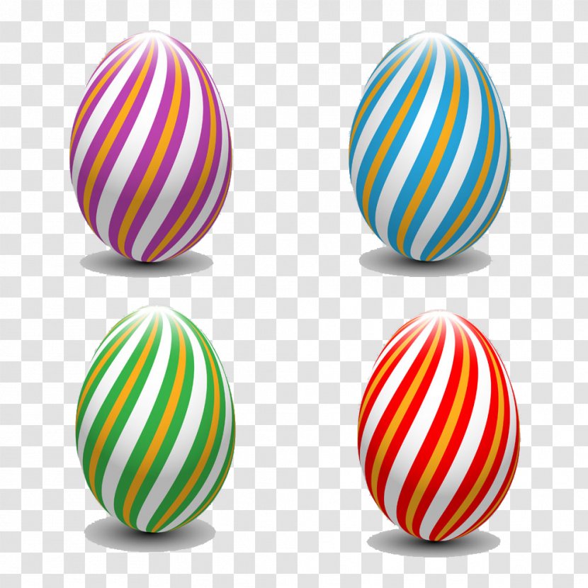 Easter Bunny Egg - Striped Pictures Transparent PNG