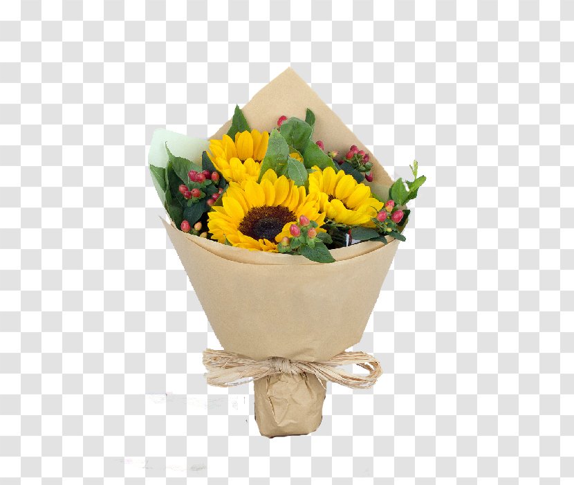 Floral Design Flower Bouquet Nosegay Floristry - Yellow - Dried Sunflower Transparent PNG