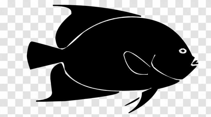 Silhouette Fish Clip Art - Marine Mammal Transparent PNG