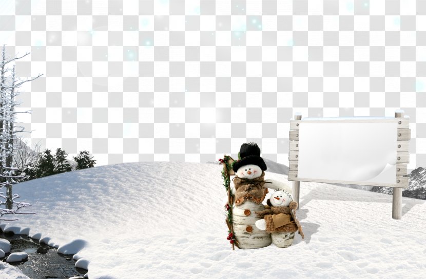 Santa Claus Christmas Snowman Wallpaper - Behind The Two Panels Transparent PNG