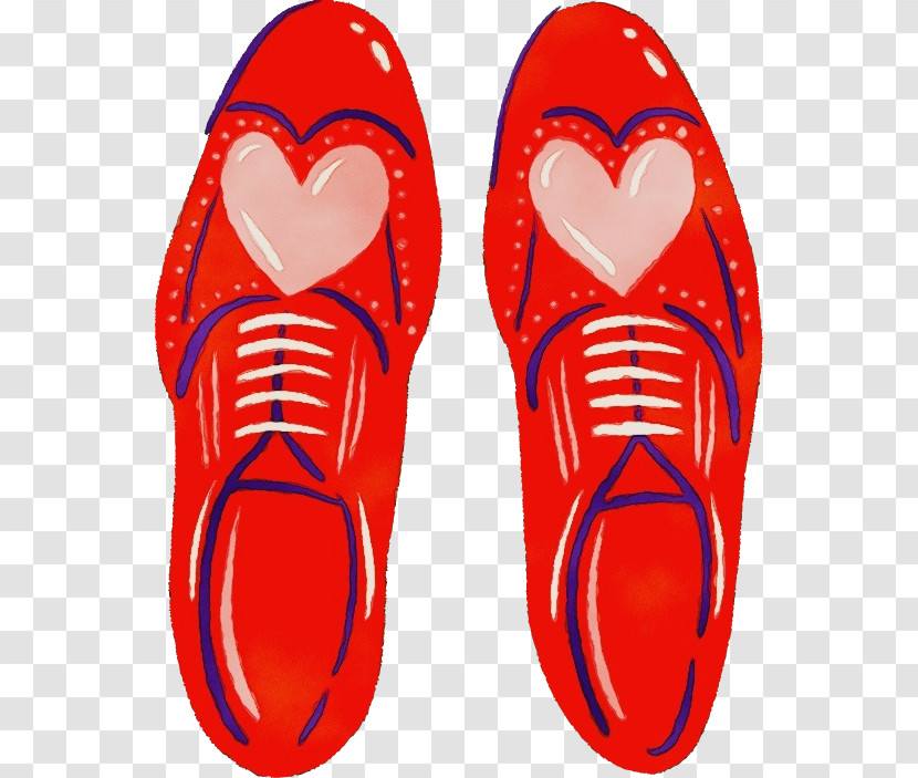 Red Walking Shoe Flip-flops Shoe Walking Transparent PNG