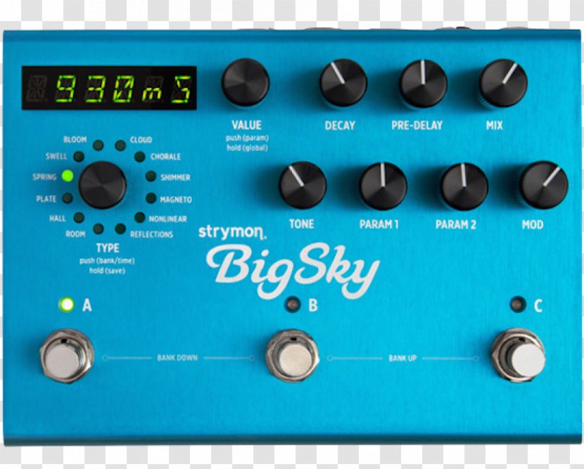Big Sky Strymon BigSky Effects Processors & Pedals Reverberation - Watercolor - Acoustic Guitar Transparent PNG