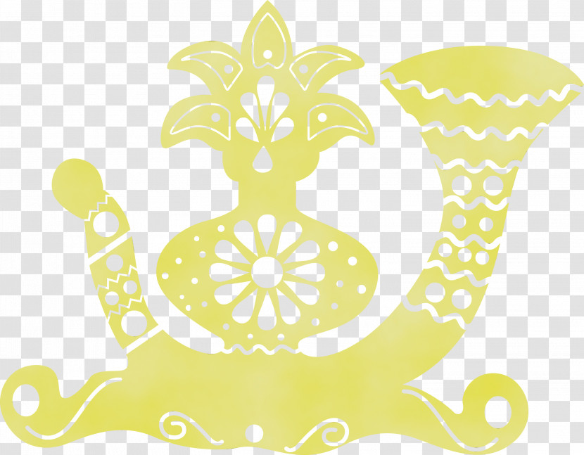 Visual Arts Yellow Pattern Flower Line Transparent PNG