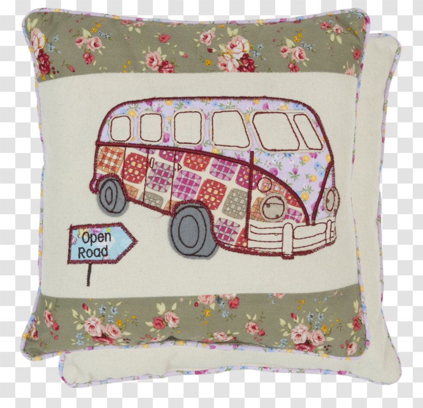 Throw Pillows Cushion Bus Pattern - Material - Happy Camper Transparent PNG